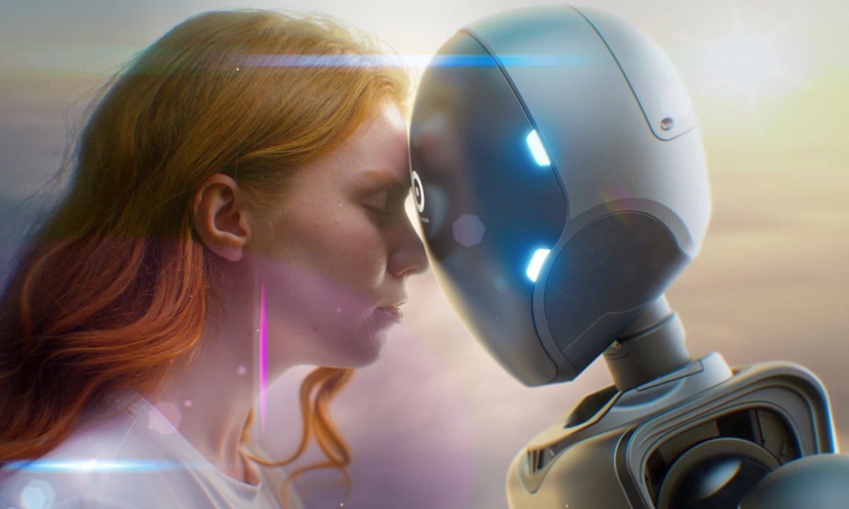 Inteligencia Artificial Emocional: Mujer y Robot en Conexión de Empatía | Qué Onda