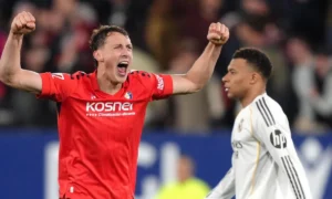 Osasuna vs Real Madrid: Ante Budimir celebra con euforia el primer gol en El Sadar tras la histórica victoria de los rojillos 2-1 sobre el equipo merengue | Qué Onda